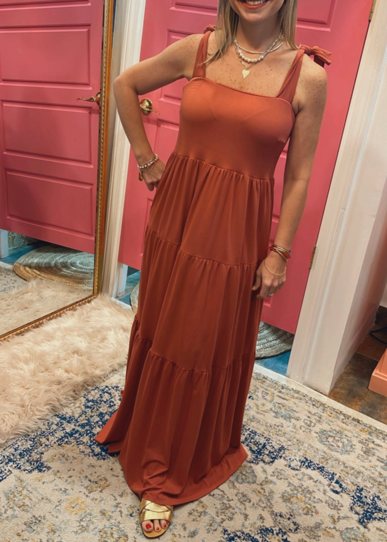 Rosa viejo Maxi Dress