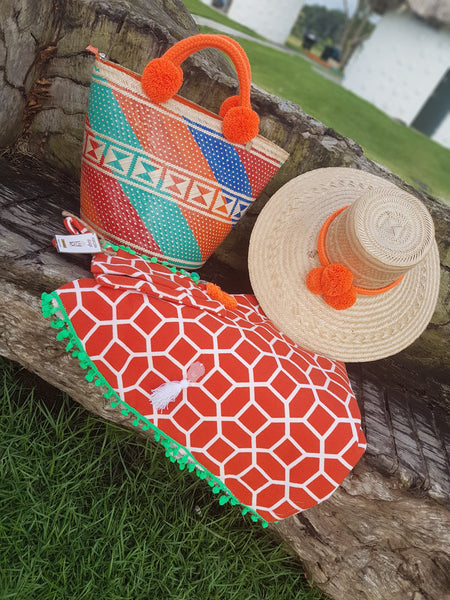 Orange Roundie Towel and Beach Bags