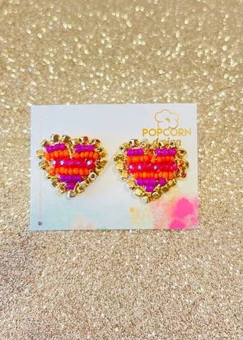 Pink & Red hearts Earrings