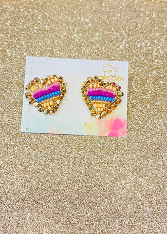 Multicolour Hearts Earrings