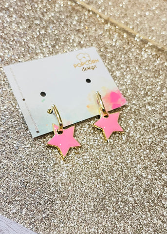 Pink Stars Earrings