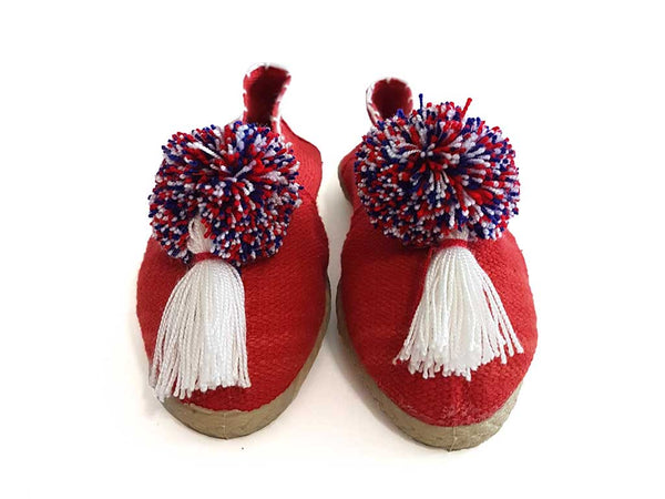 Pompom Red Espadrilles