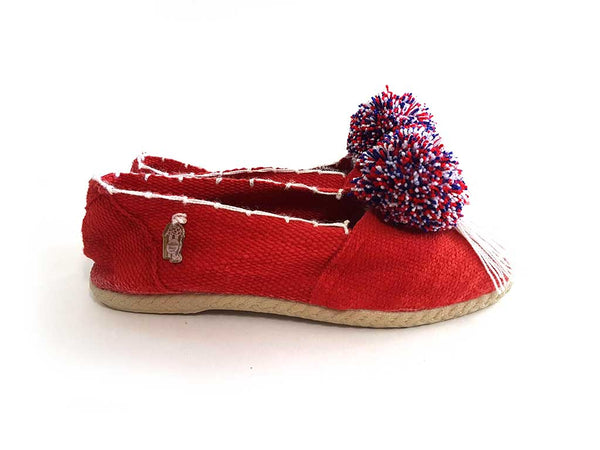 Pompom Red Espadrilles