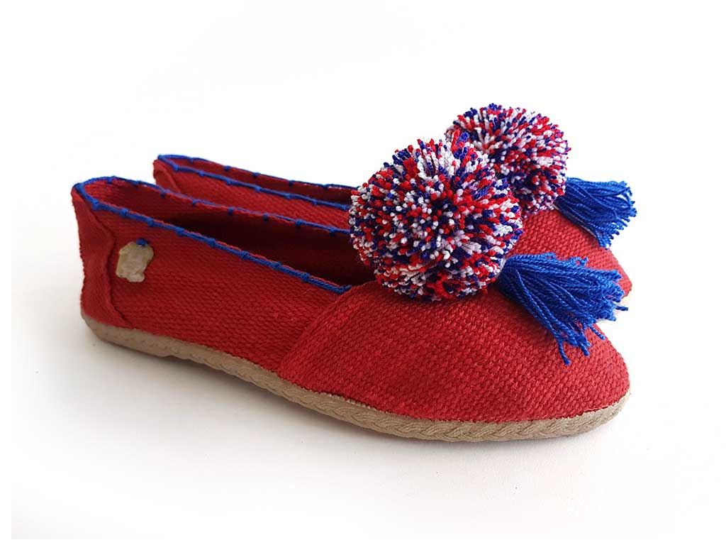 Pompom Red Espadrilles