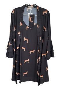 LEOPARDO NOCTURNO KIMONO ARANDELA + BATA BAMBULA