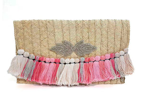 Tassel Bright Pink Clutch