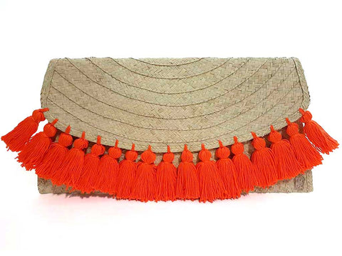 Tassel Orange Clutch