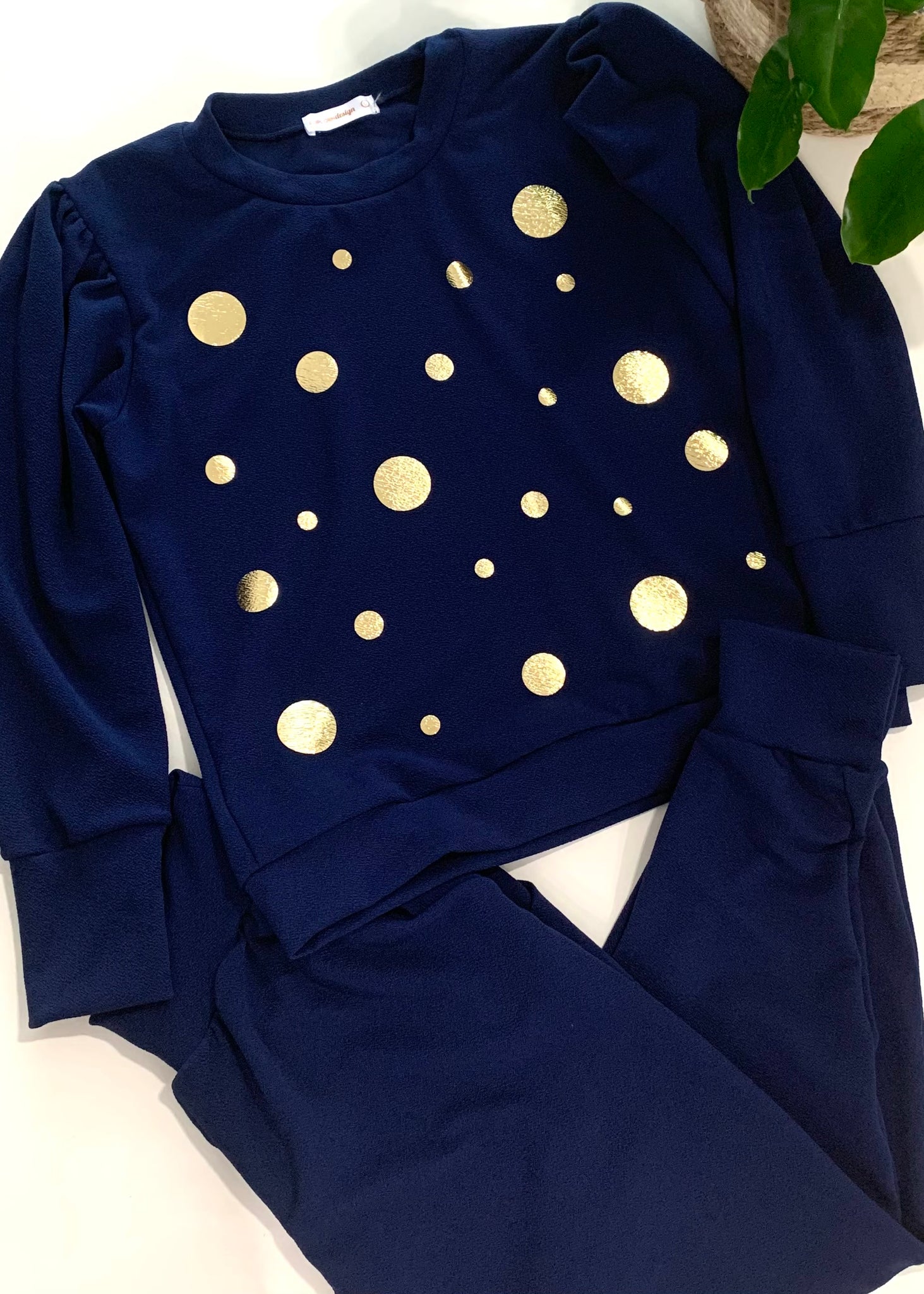 Navy Blue Dots Set