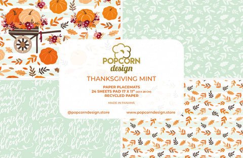 Thanksgiving Mint Paper Placemats