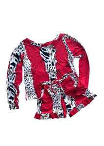 Red Animal Print Cozy Set